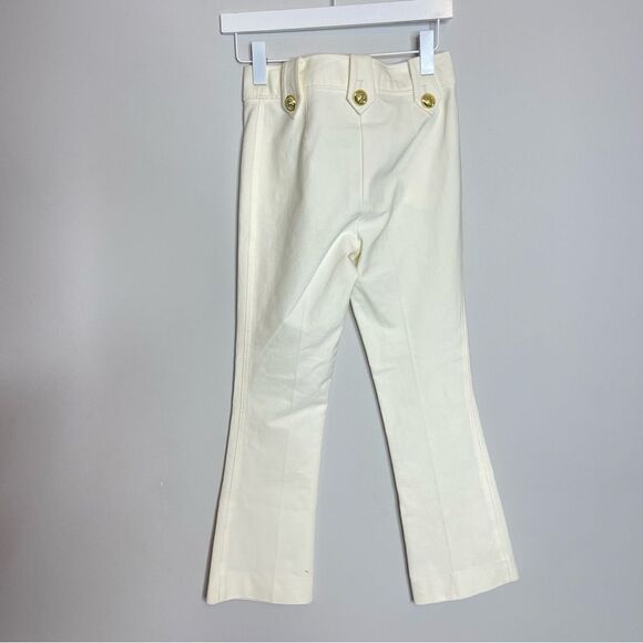 $365 Derek Lam 10 Crosby white gold button flare pants New - Picture 6 of 11